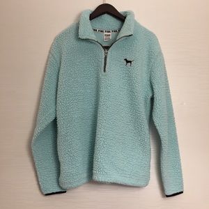 mint green sherpa pullover